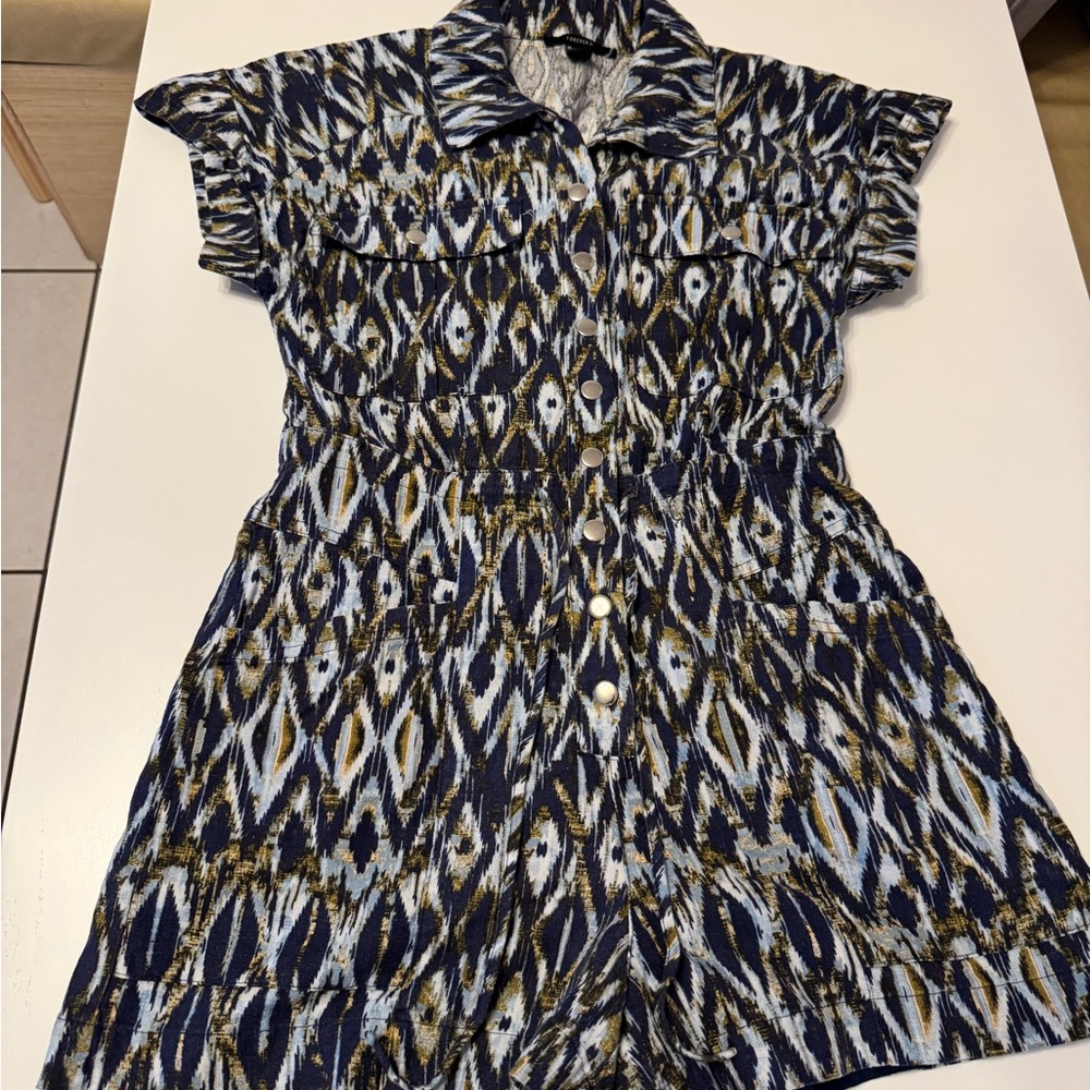 Forever 21 Navy/ White 1 Piece Romper Women's Size M